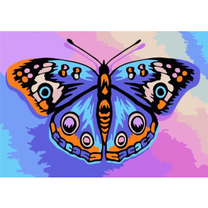 Рисуване по номера Пеперуда, с подрамка, 13х16.5 см., Mini138