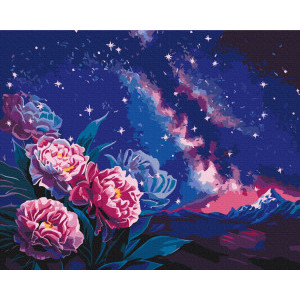 Рисуване по номера Нощни цветя, с подрамка, 40х50 см.