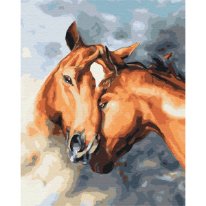Рисуване по номера Влюбени коне, с подрамка, 40х50 см.