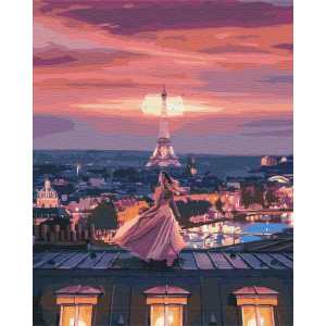 Рисуване по номера Фантастична вечер в Париж, с подрамка, 40х50 см.