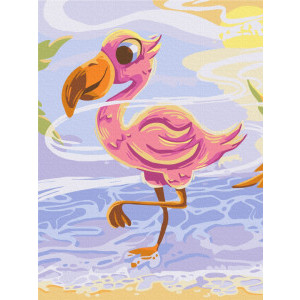 Рисуване по номера Сладко фламинго, с подрамка, 30х40 см.