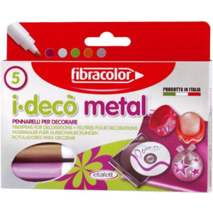 Флумастери Fibracolor I-Deco Metal, 5 цвята