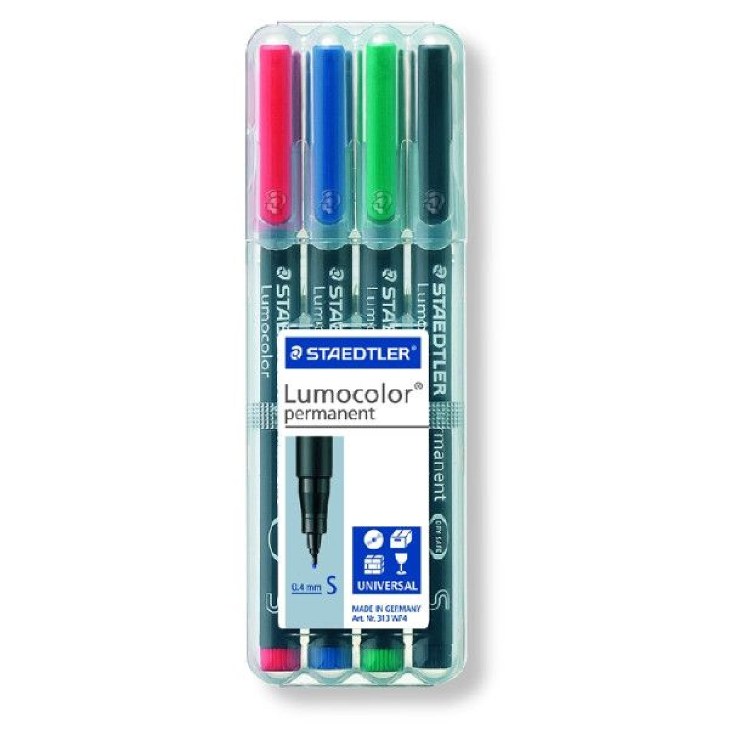 Комплект маркери Staedtler Lumocolor 313 OHP S, 4 цвята