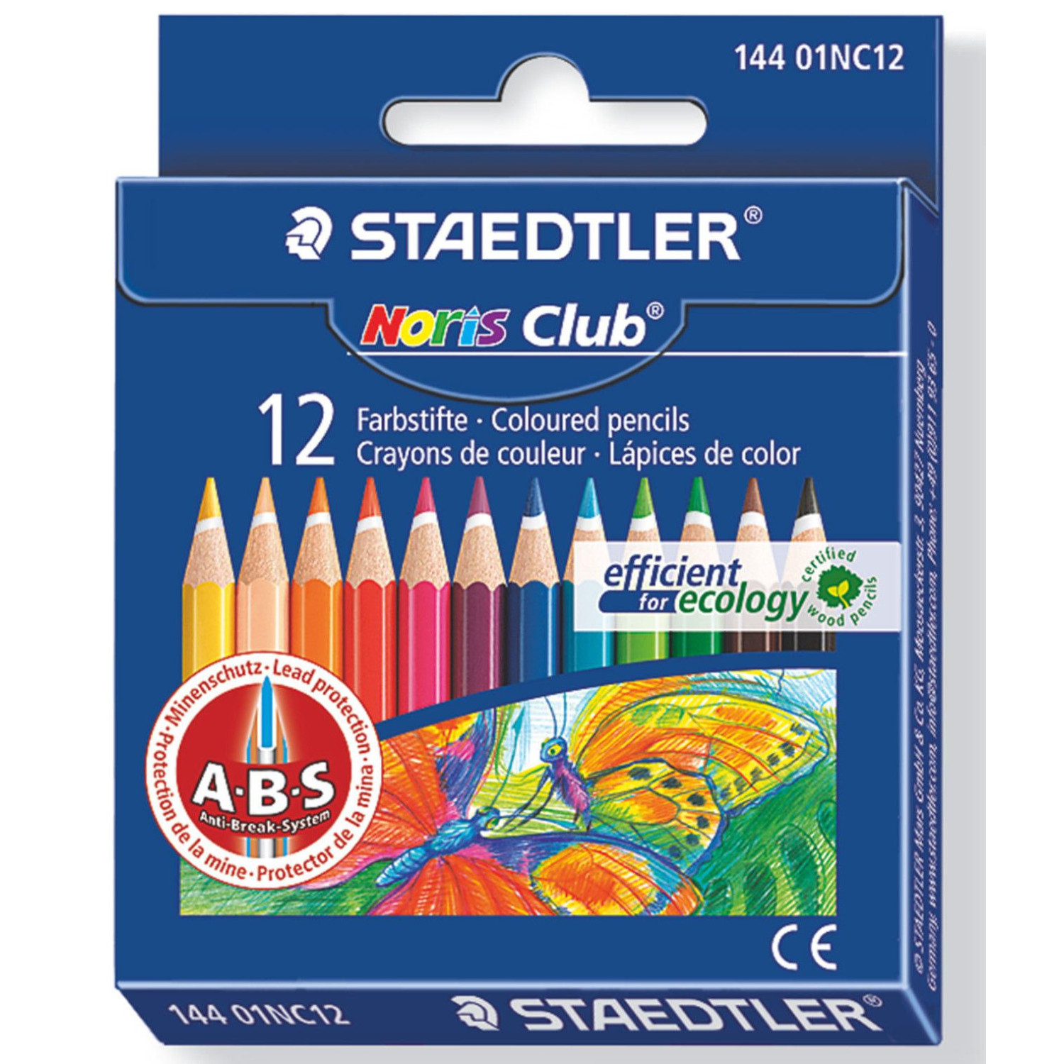 Цветни моливи Staedtler Noris Club 144, къси, 12 цвята