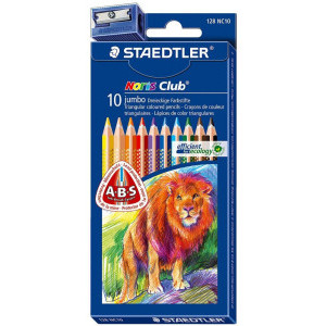 Цветни моливи Staedtler Noris Club 128 Jumbo, 10 цвята