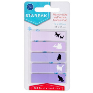 Самозалепващи листчета Starpak, котенца, 5 броя х 20 листчета, 44 х 12 мм