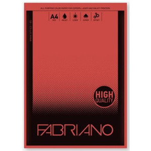 Цветна хартия Fabriano А4, 80 гр., червена 50 листа