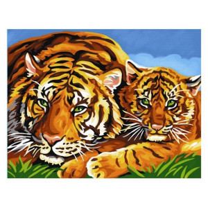 Рисуване по номера - голям размер "Тигри"