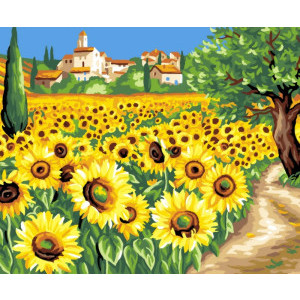 Рисуване по номера - голям размер "Слънчогледи"