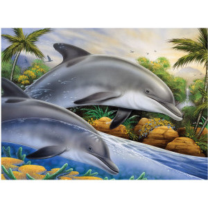 Рисуване по номера Делфини, Junior Large, с акрилни бои 39х30 см.