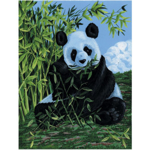 Рисуване по номера Панда, с акрилни бои върху платно, 23х30 см.