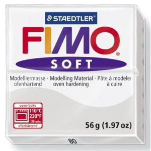 Полимерна глина Staedtler Fimo Soft, 56 гр., бял 0