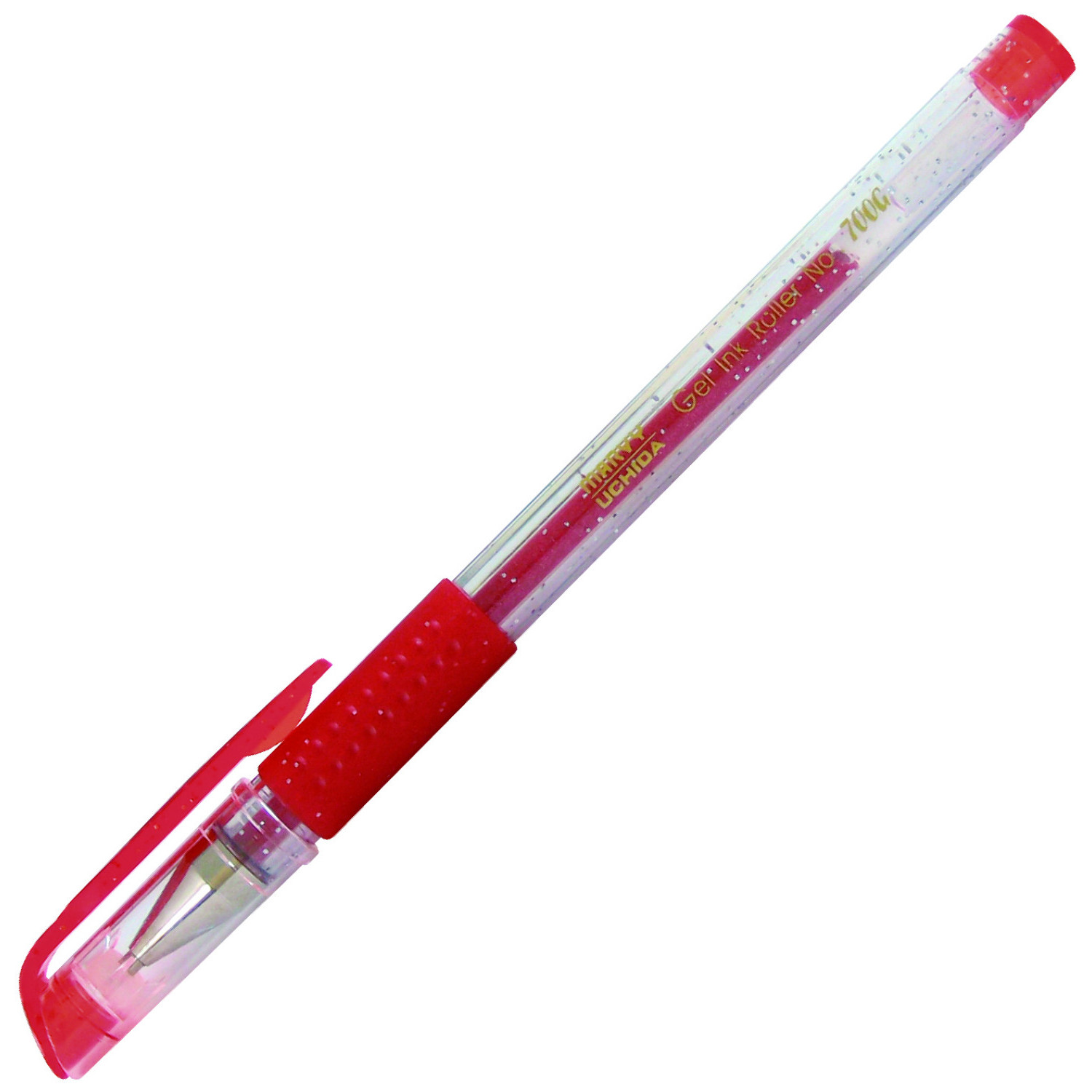 Гел химикалка глитер Marvy Uchida, червена, 0.7 мм