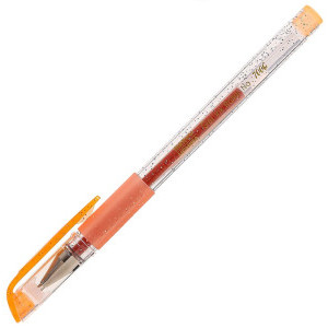 Гел химикалка глитер Marvy Uchida, оранжева, 0.7 мм