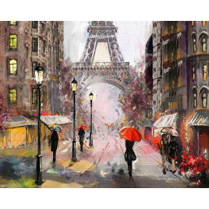 Рисуване по номера Дъжд в Париж, с подрамка, 40х50 см.