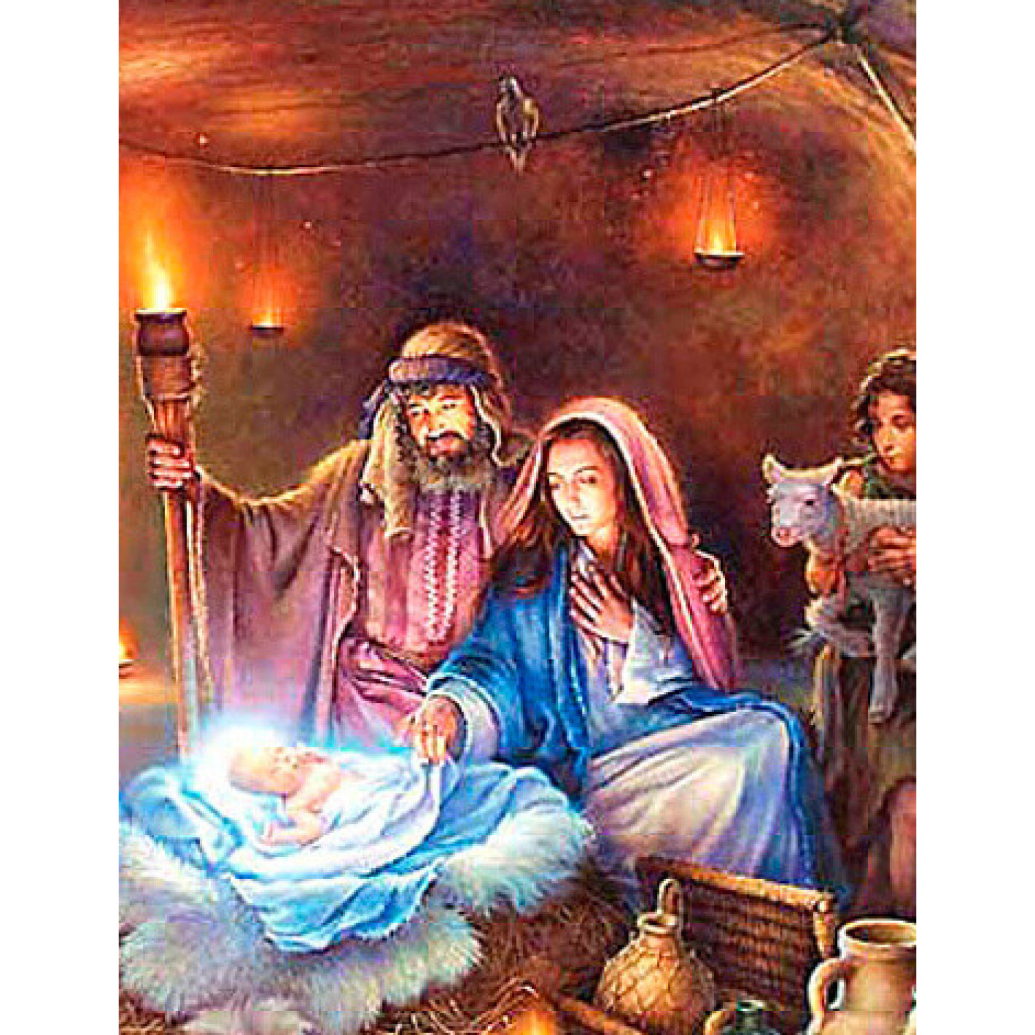 Рисуване по номера Раждането на Исус Христос, с подрамка, 40х50 см.