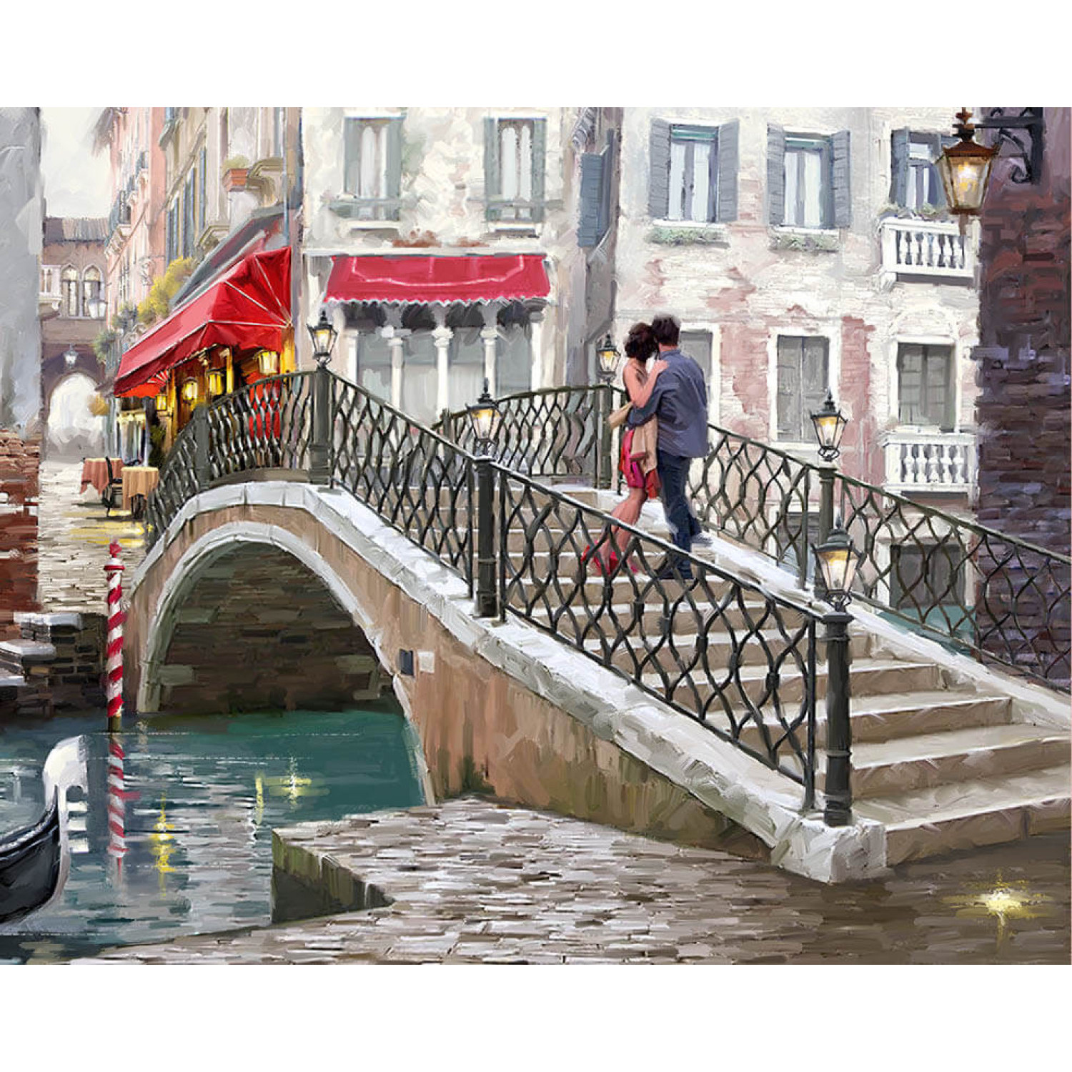 Рисуване по номера Мост в града, с подрамка, 40х50 см.