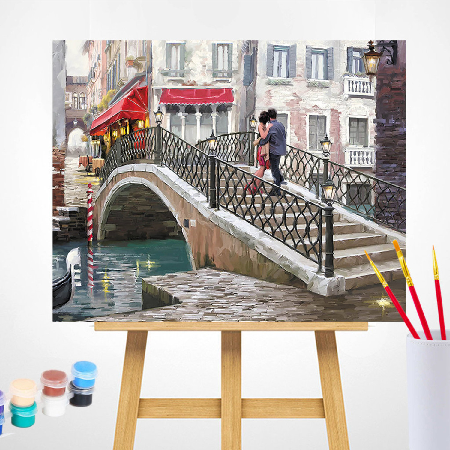 Рисуване по номера Мост в града, с подрамка, 40х50 см.