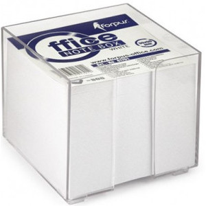 Бокс Forpus, с бели листчета, 9x9 см., 800 листа, в пластмасова кутия