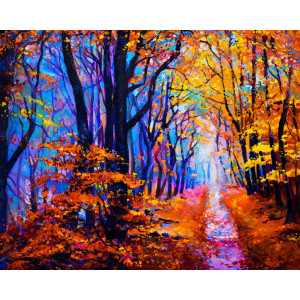 Рисуване по номера Есен в гората, с подрамка, 40х50 см.