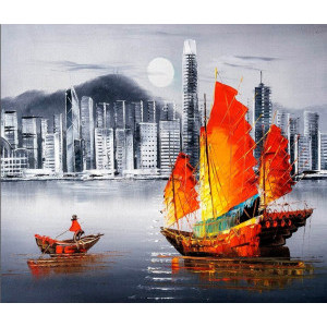 Рисуване по номера Хонг Конг, с подрамка, 40х50 см.