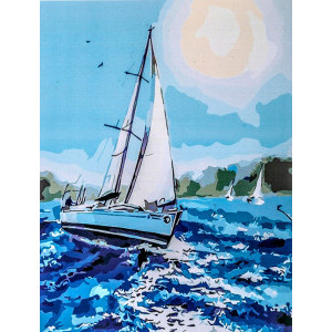 Рисуване по номера Under the white sail, с подрамка, 40х50 см.
