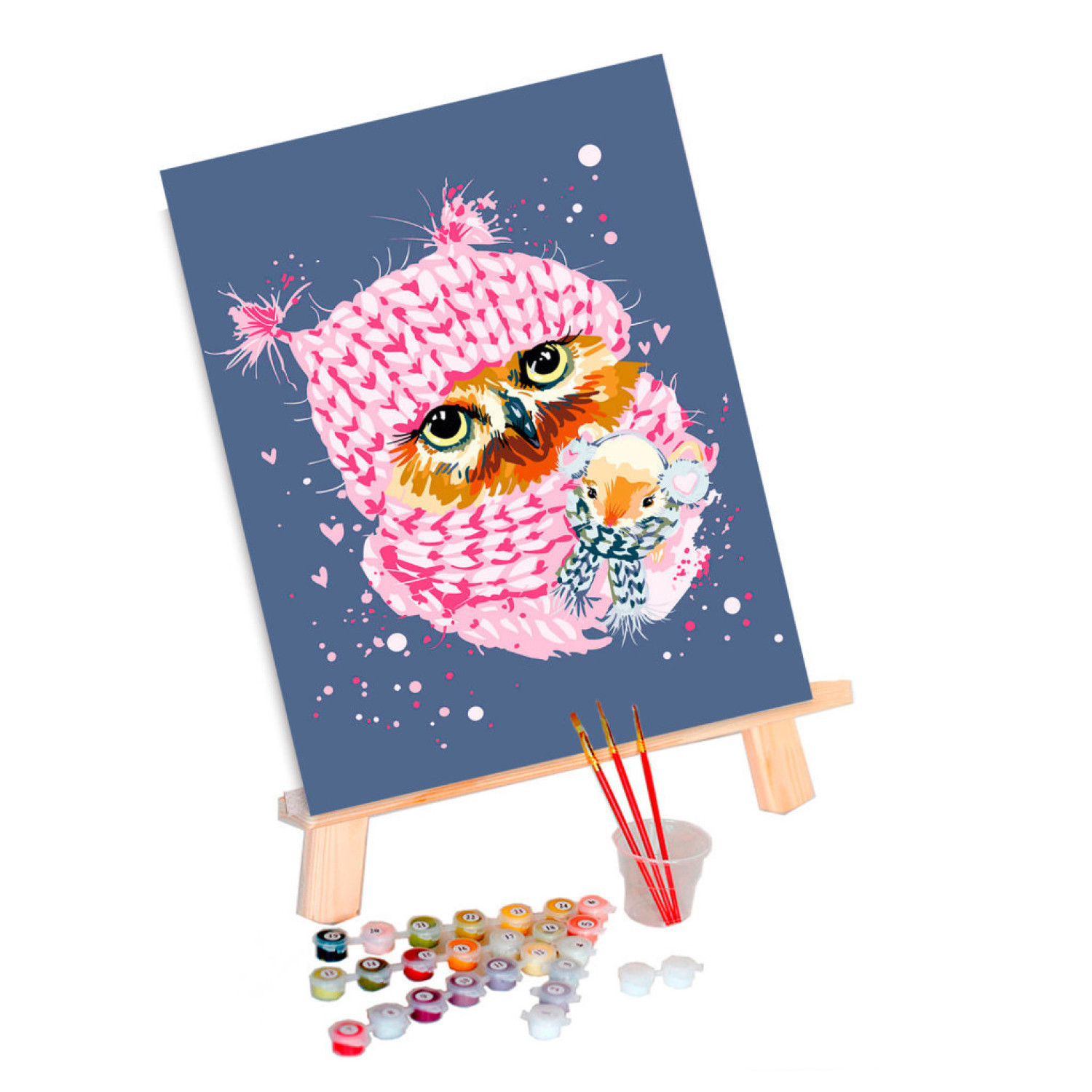 Рисуване по номера Winter Owl, с подрамка, 30х40 см.