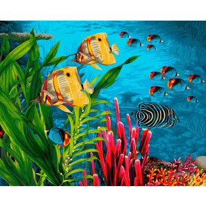 Рисуване по номера Coral Reefs, с подрамка, 40х50 см.