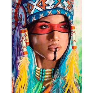 Диамантен гоблен Native American Woman, 40x50 см.