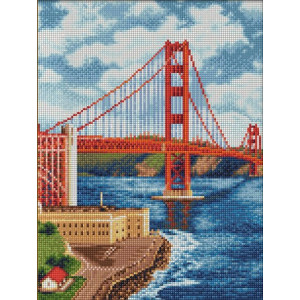 Диамантен гоблен Golden Gate Bridge, 50x40 см.