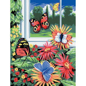 Рисуване по номера Пеперуди, Junior, с акрилни бои 22х30 см.