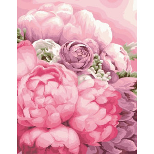Рисуване по номера Деликатни цветя, с подрамка, 40х50 см.