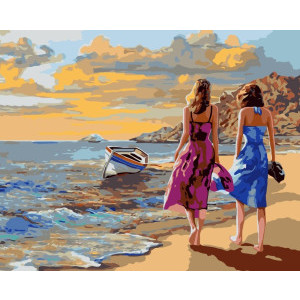 Рисуване по номера Разходка по плажа, с подрамка, 40х50 см.