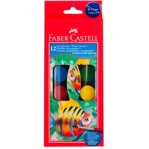 Акварелни бои Faber-castell в малка кутия, 12 цвята