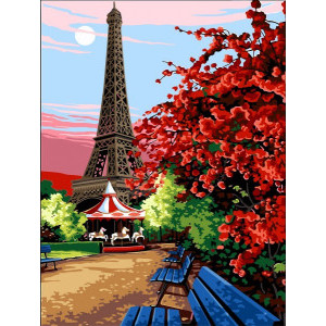 Рисуване по номера Цветен Париж, с подрамка, 40х50 см.