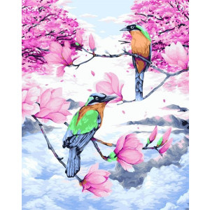 Рисуване по номера Birds in paradise, с подрамка, 40х50 см.