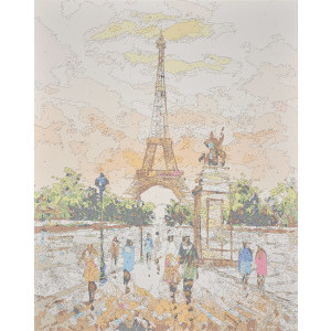 Рисуване по номера Eiffel Tower, с подрамка, 40х50 см.