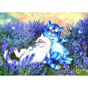 Рисуване по номера Cats - In Lavender, с подрамка, 30х40 см.