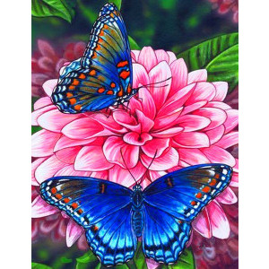 Диамантен гоблен Цветя и пеперуди, 30x40 см.
