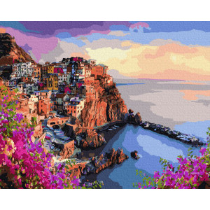 Рисуване по номера Ярки цветове в Сицилия, с подрамка, 40х50 см.