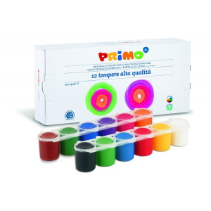 Темперна боя Primo, 12 цвята в бурканче