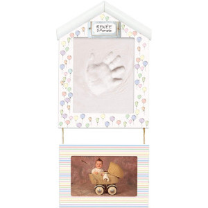 Комплект за бебешки отпечатък и снимка, с рамка къщичка, 129024