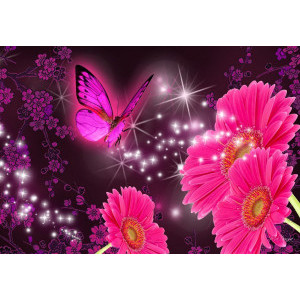 Диамантен гоблен Butterfly Flowers, 30x40 см.