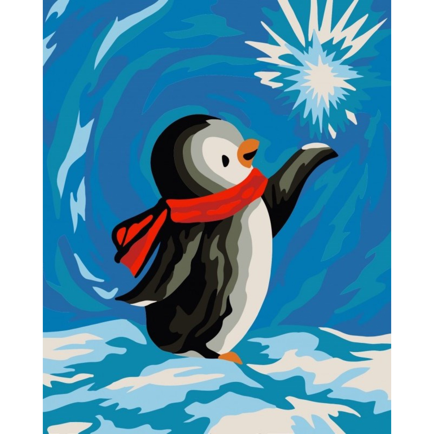 Рисуване по номера Пингвинче, с подрамка, 13х16.5 см.