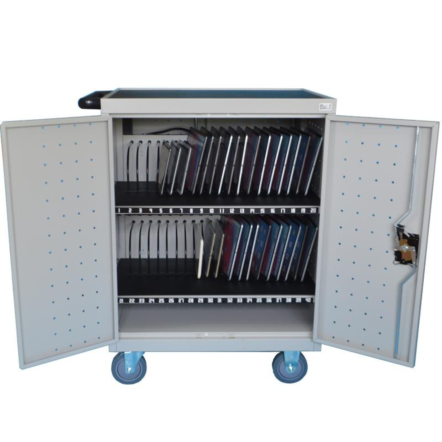 Универсален шкаф на колела Estillo LP-1540, за зареждане на до 40 бр. лаптопи