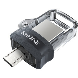 USB памет SanDisk Ultra Dual Drive m3.0, OTG, 16GB, Черен