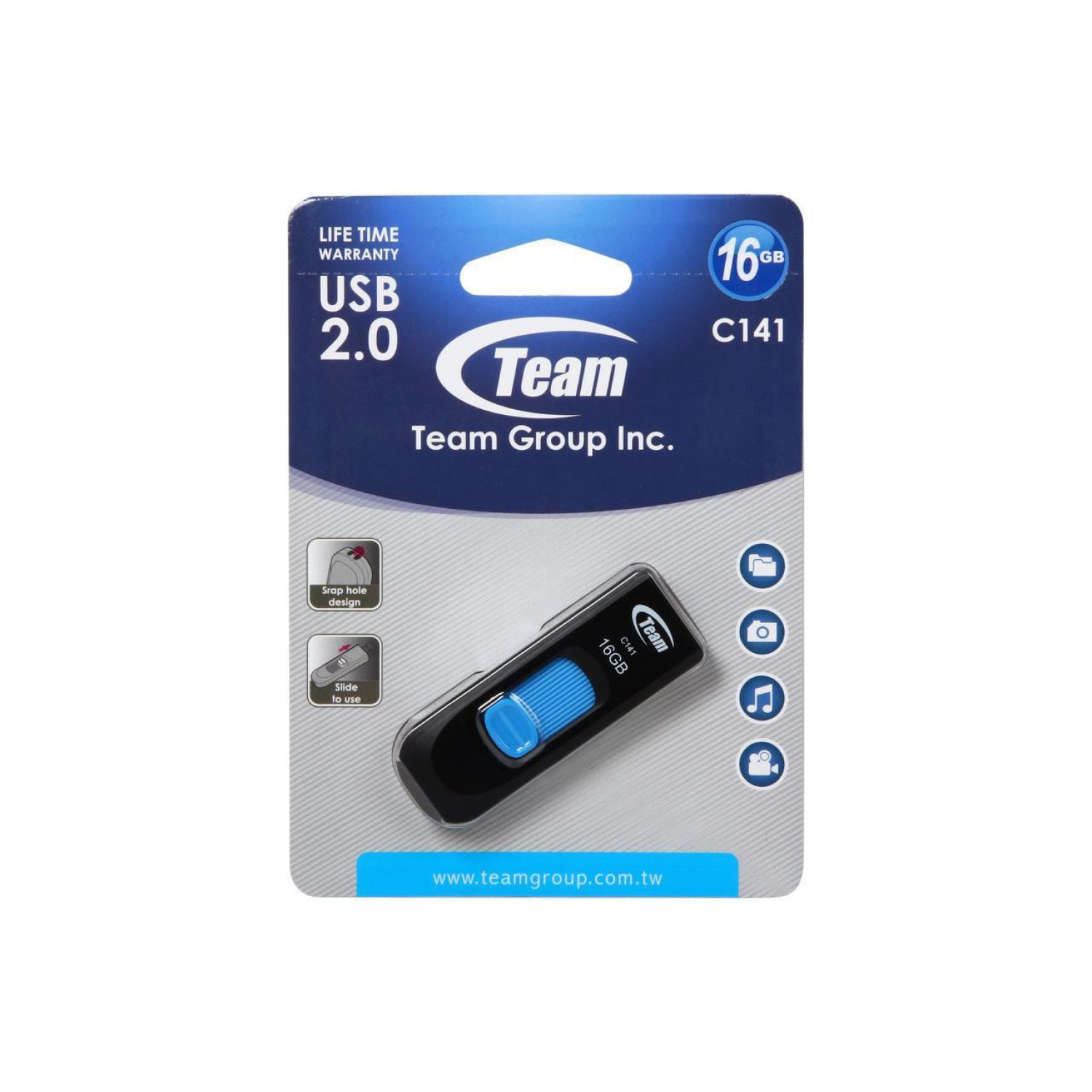 USB памет Team Group C141 16GB, USB 2.0, Син