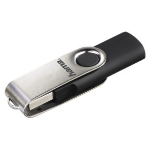 USB памет HAMA, 64GB, Rotate, USB 2.0, 10 MB/s, Черен