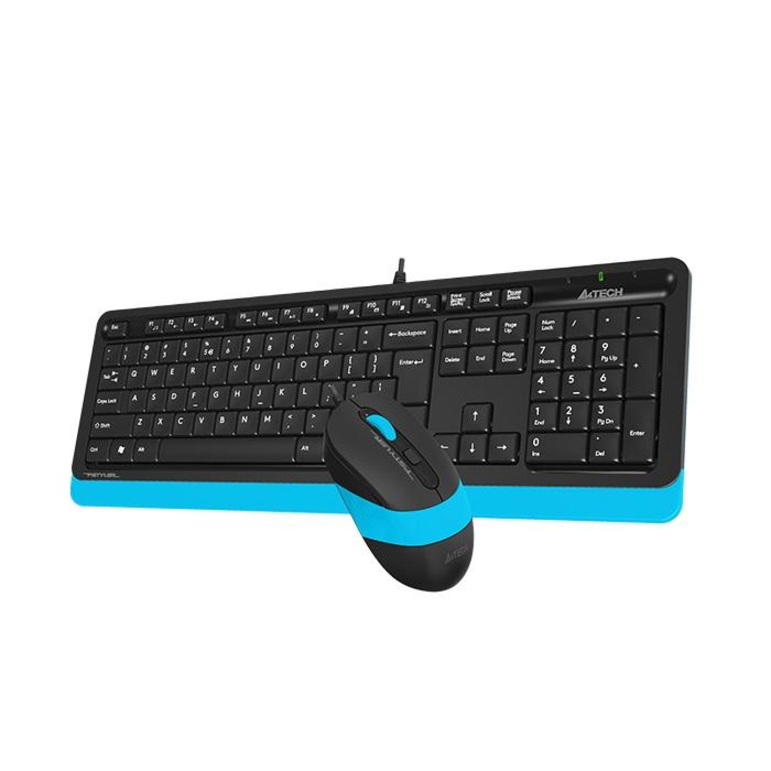 Комплект клавиатура и мишка A4TECH Fstyler  F1010, с кабел, USB, Черен/Син