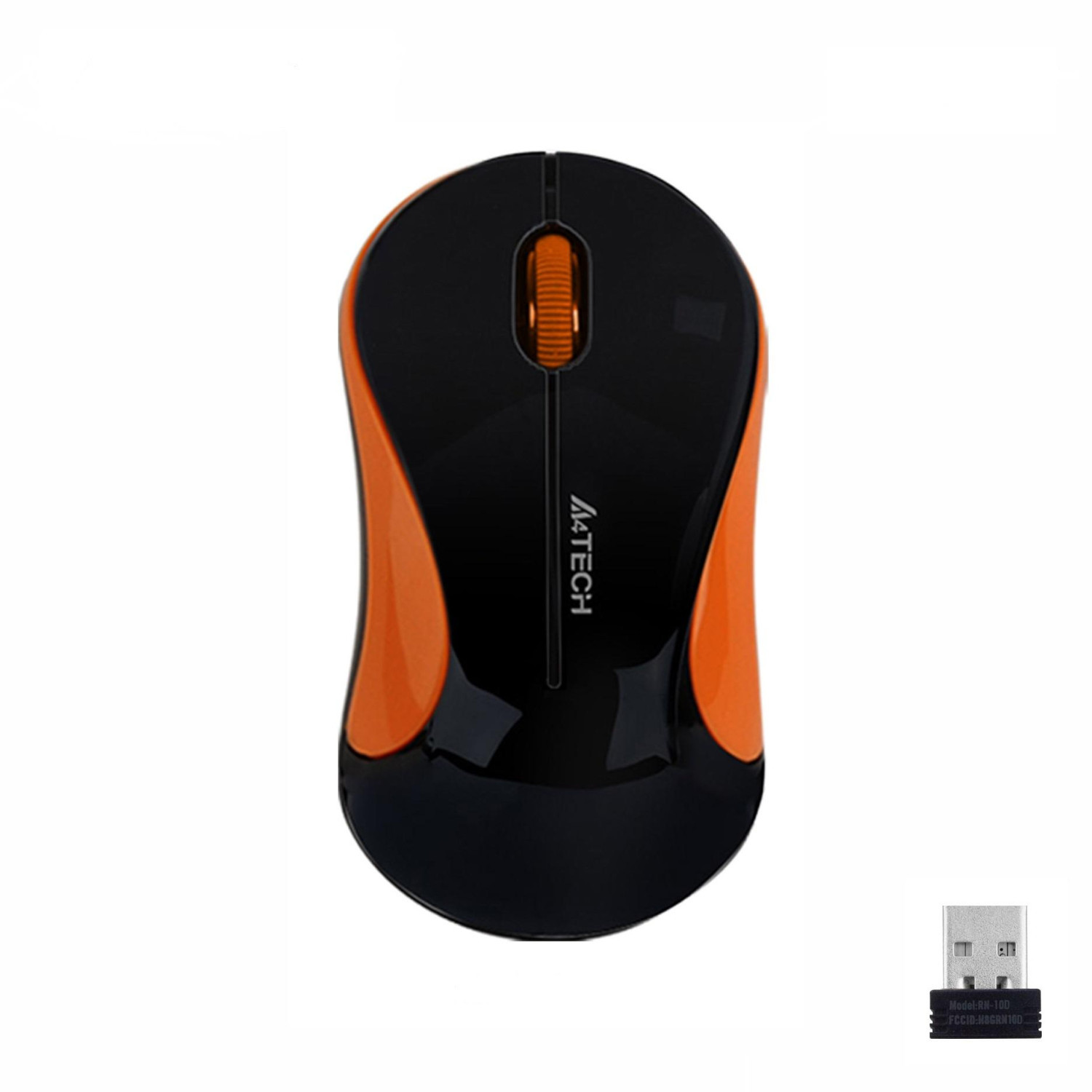 Оптична мишка A4tech G3-270N-3 V-Track, USB, Черен/Оранжев